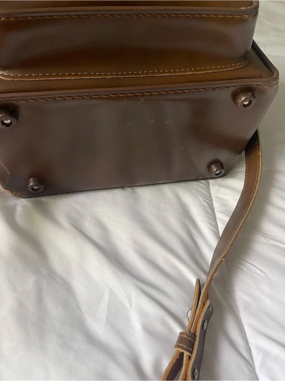 Vintage En Garde EG4 Cowhide Hand Waxed Top Grain 1960s Camera Bag Leather